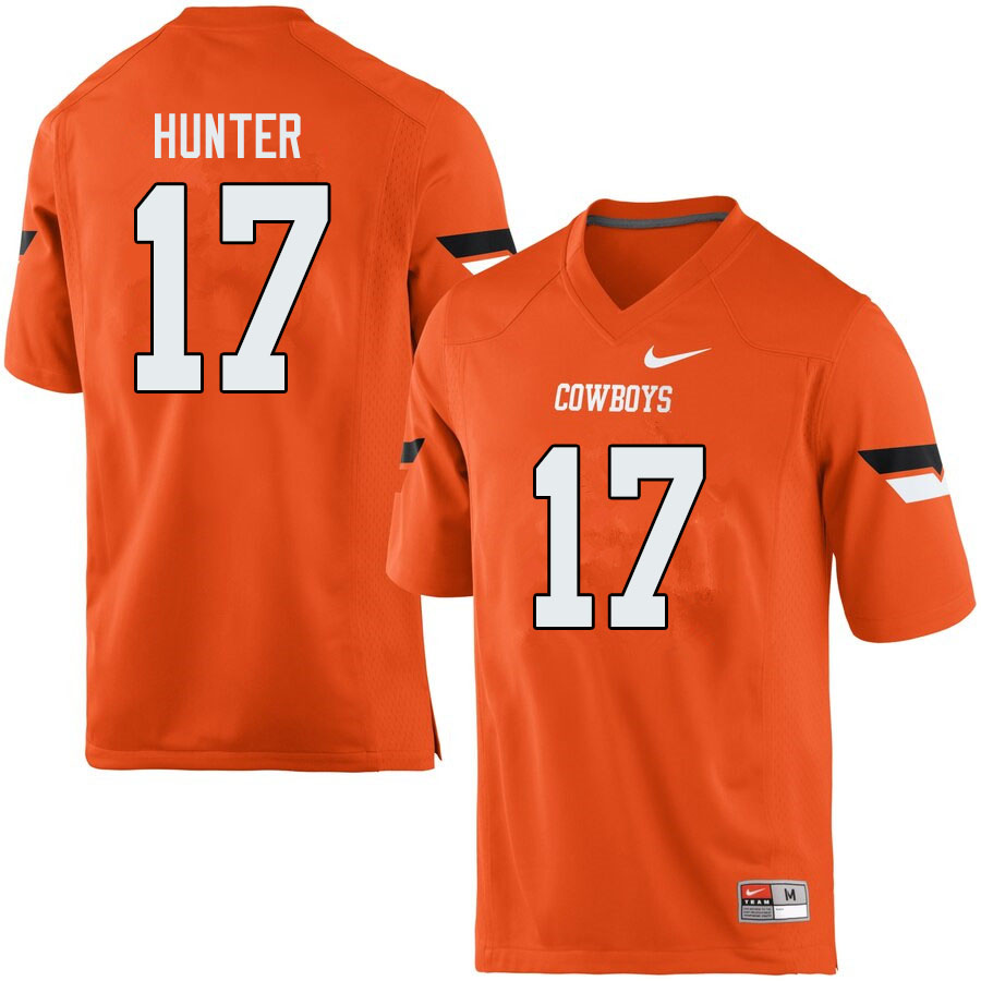 Men #17 Michael Hunter Oklahoma State Cowboys College Football Jerseys Sale-Orange - Click Image to Close